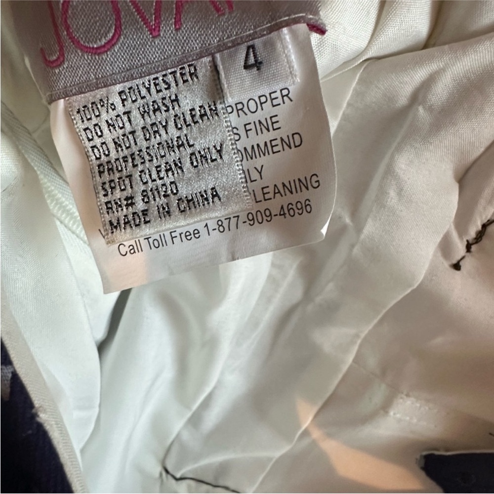Jovani Navy and White Floral Homecoming Event Prom Dress A line open back Floral - Picture 10 of 10